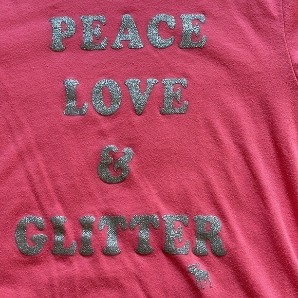Abercrombie Girls Pink Glitter Top. Size 9/10 - Picture 3 of 5
